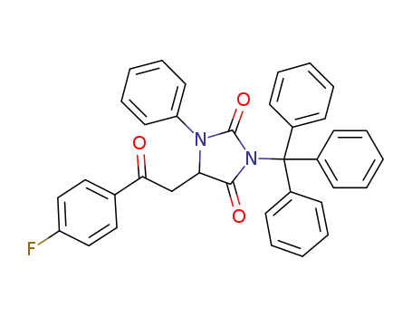 5-(2-(4-fluorophenyl)-2-oxoethyl)-1-phenyl-3-tritylimidazolidine-2,4-dione