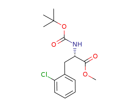 Molecular Structure of 1201683-62-6 (methyl (S)-2-((tert-butoxycarbonyl)amino)-3-(2-chlorophenyl)propanoate)