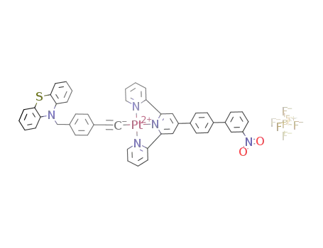 [Pt(4'-(4-m-nitrophenyl-phenyl)-2,2':6',2''-terpyridine)(4-ethynylbenzyl-N-phenothiazine)]PF<sub>6</sub>