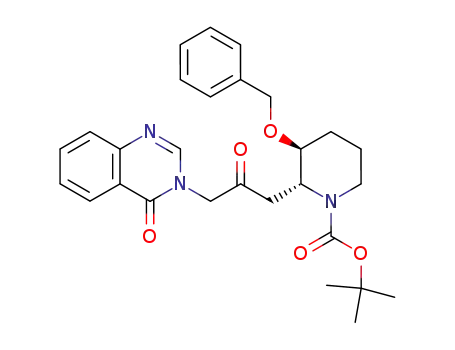 1-Piperidinecarboxylic acid,
2-[2-oxo-3-(4-oxo-3(4H)-quinazolinyl)propyl]-3-(phenylmethoxy)-,
1,1-dimethylethyl ester, (2R,3S)-