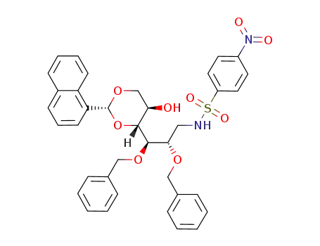 2,3-di-O-benzyl-1-deoxy-4,6-O-(1-nsphthyl)methylene-1-(4-nitro)benzenesulfonamido-D-glucitol