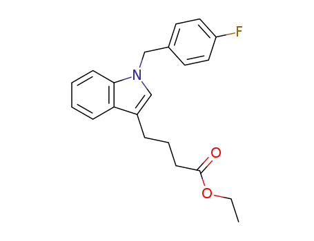 Molecular Structure of 221188-37-0 (4-[1-(4-fluoro-benzyl)-1<i>H</i>-indol-3-yl]-butyric acid ethyl ester)