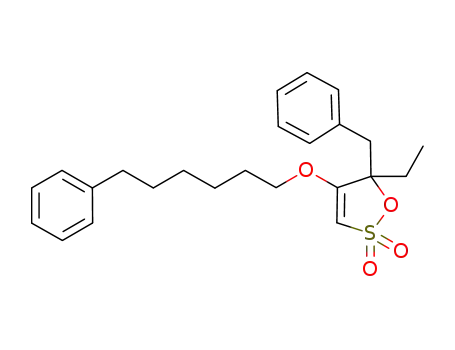 Molecular Structure of 1127304-80-6 ((+/-)-5-benzyl-5-ethyl-4-(6'-phenylhexyloxy)-5H-1,2-oxathiole-2,2-dioxide)
