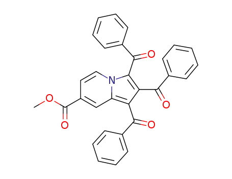 Molecular Structure of 143718-68-7 (7-Indolizinecarboxylic acid, 1,2,3-tribenzoyl-, methyl ester)