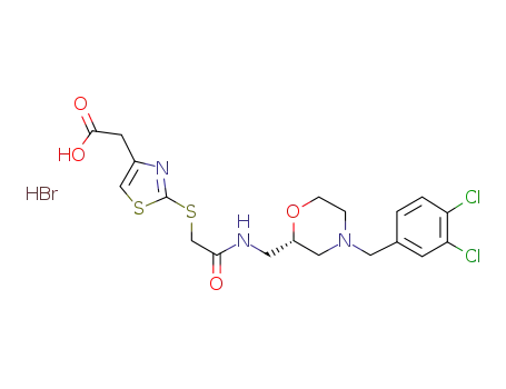 (2S)-[4-(carboxymethyl)thiazol-2-ylthio]-N-{[4-(3,4-dichlorobenzyl)morpholin-2-yl]methyl}acetamide hydrobromide