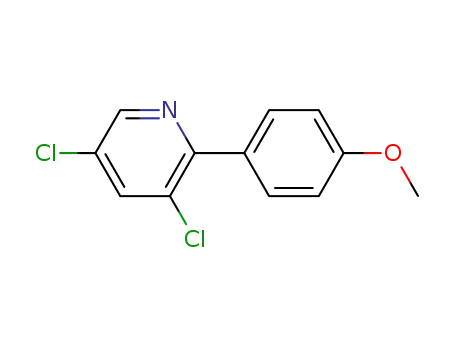 Molecular Structure of 1204385-82-9 (3,5-dichloro-2-(4-methoxyphenyl)pyridine)
