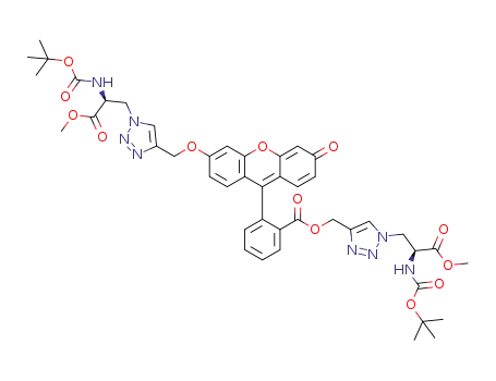 2-(6-[(1-(2(S)-tert-butoxycarbonylamino-2-methoxycarbonylethyl)-1H-1,2,3-triazol-4-yl)methoxy]-3-oxo-3H-xanthen-9-yl)-benzoic acid (1-(2(S)-tert-butoxycarbonylamino-2-methoxycarbonyl-ethyl)-1H-1,2,3-triazol-4-yl)methyl ester