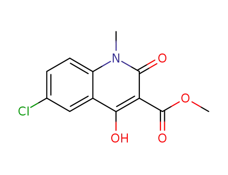 Molecular Structure of 909911-74-6 (1,2-Dihydro-4-hydroxy-6-chloro-1-methyl-2-oxoquinoline-3-carboxylic acid methyl ester)