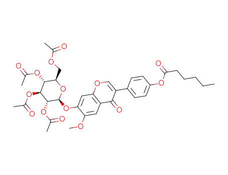 4'-O-hexanoylglycitein-7-yl 2'',3'',4'',6''-tetra-O-acetyl-β-D-glucopyranoside