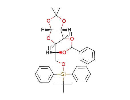 Molecular Structure of 110920-93-9 (3,5-O-benzylidene-6-O-tert-butyldiphenylsilyl-1,2-O-isopropylidene-α-D-glucofuranose)