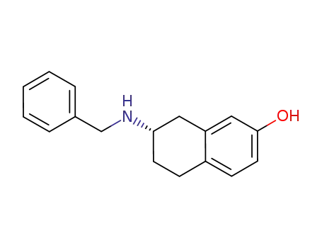 Molecular Structure of 603122-70-9 (2-Naphthalenol, 5,6,7,8-tetrahydro-7-[(phenylmethyl)amino]-, (7S)-)