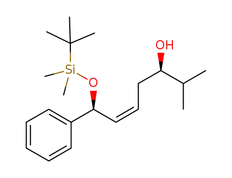 Molecular Structure of 1167535-08-1 ((3R,5Z,7S)-7-{[tert-butyl(dimethyl)silyl]oxy}-2-methyl-7-phenylhept-5-en-3-ol)