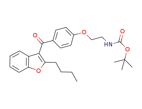 Molecular Structure of 1096359-54-4 ({2-[4-(2-butyl-benzofuran-3-carbonyl)-phenoxy]-ethyl}-carbamic acid tert-butyl ester)