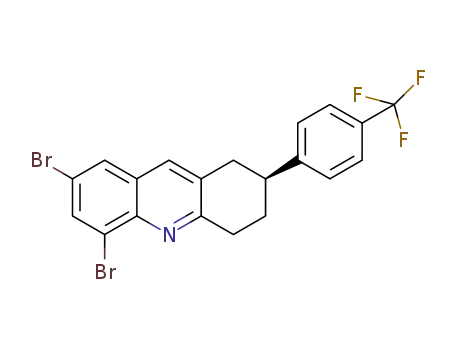 Molecular Structure of 1254342-83-0 ((S)-5,7-dibromo-2-(4-(trifluoromethyl)phenyl)-1,2,3,4-tetrahydroacridine)