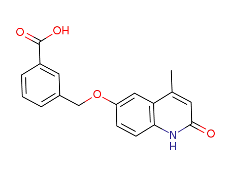 3-[(4-methyl-2-oxo-1,2-dihydro-6-quinolinyl)oxy]methyl benzoic acid