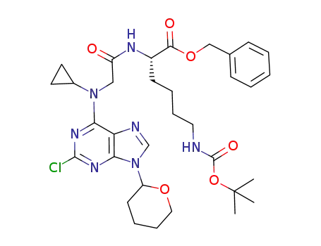 N-[2-chloro-9-(tetrahydropyran-2-yl)-9H-purin-6-yl]-N-cyclopropylglycyl-L-Nω-tert-butoxycarbonyllysine benzyl ester