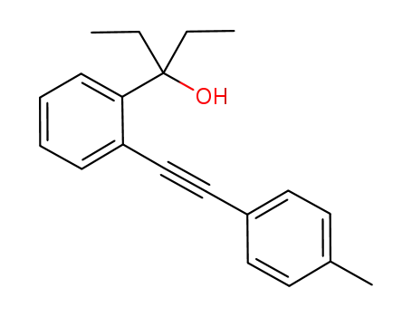 Molecular Structure of 1205555-53-8 (3-[2-(p-tolylethynyl)phenyl]pentan-3-ol)