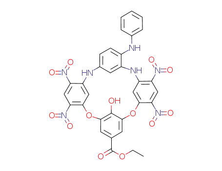 10-aminophenyl-23-carboethoxy-28-hydroxy-4,6,16,18-tetranitro-8,14-diaza-2,20-dioxacalix[4]arene