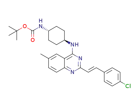 tert-butyl trans-[4-((2-[(E)-2-(4-chlorophenyl)ethenyl]-6-methylquinazolin-4-yl)amino)cyclohexyl]carbamate