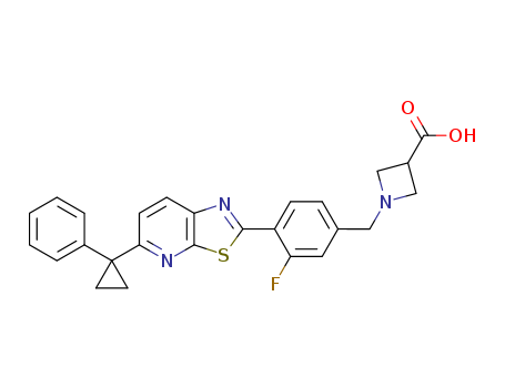 3-Azetidinecarboxylic acid, 1-[[3-fluoro-4-[5-(1-phenylcyclopropyl)thiazolo[5,4-b]pyridin-2-yl]phenyl]methyl]-