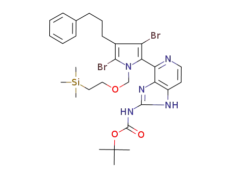 tert-butyl [4-(3,5-dibromo-4-(3-phenylpropyl)-1-(2-(trimethylsilyl)ethoxymethyl)-1H-pyrrol-2-yl)-1H-imidazo[4,5-c]pyridin-2-yl]carbamate
