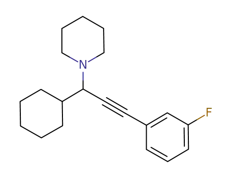 1-(1-cyclohexyl-3-(3-fluorophenyl)prop-2-yn-1-yl)piperidine