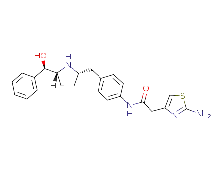 2-(2-amino-1,3-thiazol-4-yl)-N-[4-({(2S,5R)-[(R)-hydroxy(phenyl)methyl]pyrrolidinyl}methyl)phenyl]acetamide