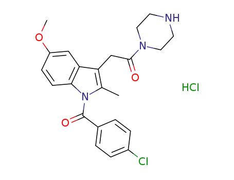 1H-Indole,
1-(4-chlorobenzoyl)-5-methoxy-2-methyl-3-[2-oxo-2-(1-piperazinyl)ethyl]-
, monohydrochloride