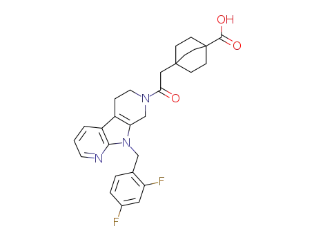 4-{2-[9-(2,4-difluorobenzyl)-5,6,8,9-tetrahydro-7H-pyrido[4',3':4,5]pyrrolo[2,3-b]pyridin-7-yl]-2-oxoethyl}bicyclo[2.2.2]octane-1-carboxylic acid
