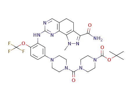 tert-butyl 4-[(4-{3-[(3-carbamoyl-1-methyl-4,5-dihydro-1H-pyrazolo[4,3-h]quinazolin-8-yl)amino]-4-(trifluoromethoxy)phenyl}piperazin-1-yl)carbonyl]piperazine-1-carboxylate