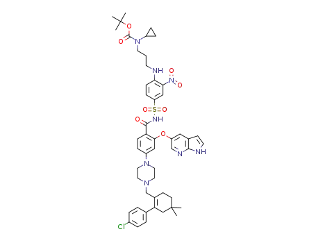 tert-butyl 3-(4-(N-(2-(1H-pyrrolo[2,3-b]pyridin-5-yloxy)-4-(4-((2-(4-chlorophenyl)-4,4-dimethylcyclohex-1-enyl)methyl)piperazin-1-yl)benzoyl)sulfamoyl)-2-nitrophenylamino)propyl(cyclopropyl)carbamate