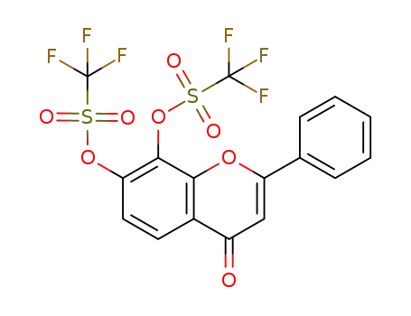Molecular Structure of 1257063-84-5 (4-oxo-2-phenyl-4H-chromene-7,8-diyl Bis(trifluoromethanesulfonate))