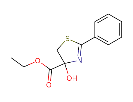 Molecular Structure of 37128-20-4 (4-hydroxy-2-phenyl-4,5-dihydro-thiazole-4-carboxylic acid ethyl ester)