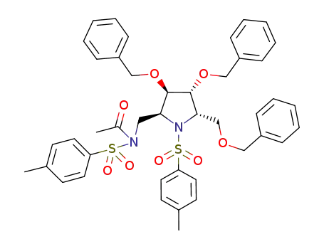 (2S,3R,4R,5S)-2-(N-acetyl-N-p-toluenesulfonyl)aminomethyl-3,4-dibenzyloxy-5-benzyloxymethyl-1N-(p-tolenesulfonyl)pyrrolidine