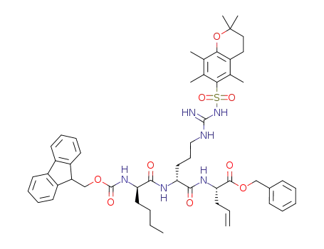 benzyl (2S,5R,8R)-2-allyl-3,6-diaza-5-(3-([(3,4-dihydro-2,2,5,7,8-pentamethyl-2H-1-benzopyran-6-yl)sulfonyl]guanidino)propyl)-4,7-dioxo-8-(9H-9-fluorenylmethoxycarboxamido)dodecanoate