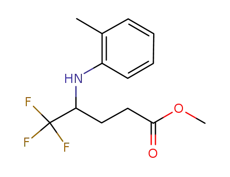 Molecular Structure of 1224599-56-7 (Methyl 5,5,5-trifluoro-4-(o-tolylaMino)pentanoate)