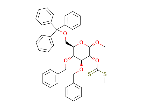 methyl 3,4-di-O-benzyl-2-O-(methylsulfanylthiocarbonyl)-6-O-trityl-α-D-glucopyranoside