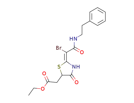 (Z)-2-bromo-2-(5-ethoxycarbonylmethyl-4-oxothiazolidin-2-ylidene)-N-(2-phenylethyl)ethanamide