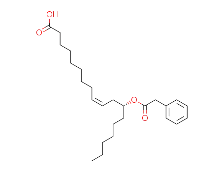 Molecular Structure of 849343-50-6 (Benzeneacetic acid, (1R,3Z)-11-carboxy-1-hexyl-3-undecenyl ester)