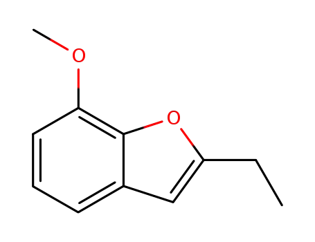Molecular Structure of 102234-44-6 (2-Ethyl-7-methoxybenzofuran, 97%)