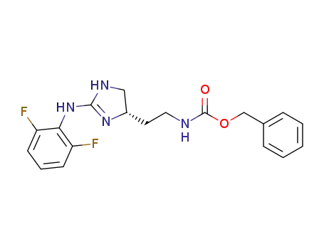 Molecular Structure of 1269603-75-9 ((4S)-4-(N-benzyloxycarbonyl-2-aminoethyl)-2-[(2,6-difluorophenyl)amino]imidazoline)