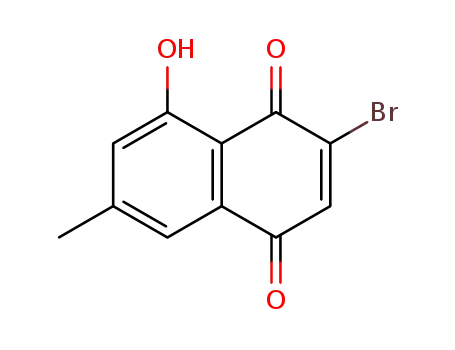 Molecular Structure of 161811-59-2 (2-bromo-8-hydroxy-6-methylnaphthalene-1,4-dione)