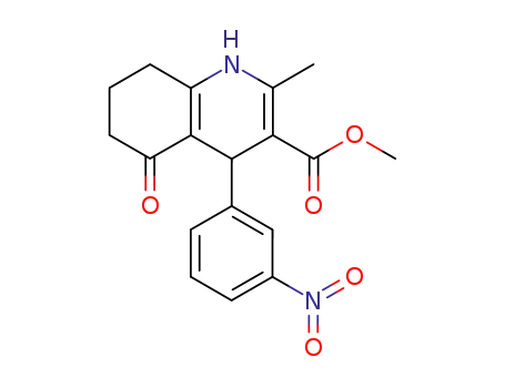 Molecular Structure of 123136-45-8 (methyl 4-{3-nitrophenyl}-2-methyl-5-oxo-1,4,5,6,7,8-hexahydroquinoline-3-carboxylate)