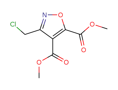 Molecular Structure of 920750-30-7 (4,5-Isoxazoledicarboxylic acid, 3-(chloromethyl)-, 4,5-dimethyl ester)
