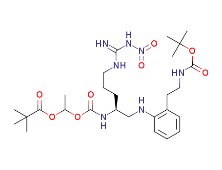 1-((S)-1-{2-[2-(tert-butoxycarbonylamino)ethyl]phenylamino}-5-nitroguanidinopentan-2-ylcarbamolyoxy)ethyl pivalate