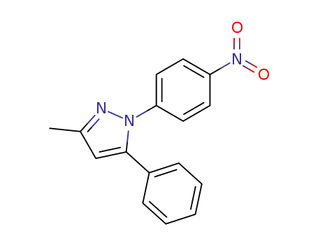 Molecular Structure of 73225-12-4 (1H-Pyrazole, 3-methyl-1-(4-nitrophenyl)-5-phenyl-)