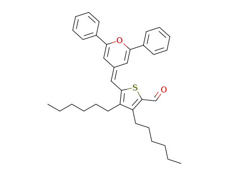 5-((2,6-diphenyl-4H-pyran-4-ylidene)methyl)-3,4-dihexylthiophene-2-carbaldehyde
