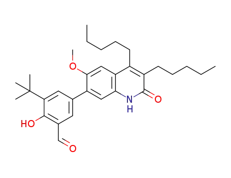 3-tert-butyl-2-hydroxy-5-(6-methoxy-2-oxo-3,4-dipentyl-1,2-dihydroquinolin-7-yl)benzaldehyde