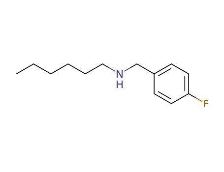 Molecular Structure of 869944-64-9 (4-Fluoro-N-n-hexylbenzylaMine, 97%)