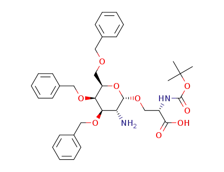 O-(2-amino-3,4,6-tri-O-benzyl-2-deoxy-α-D-galactopyranosyl)-N-(tert-butoxycarbonyl)-L-serine